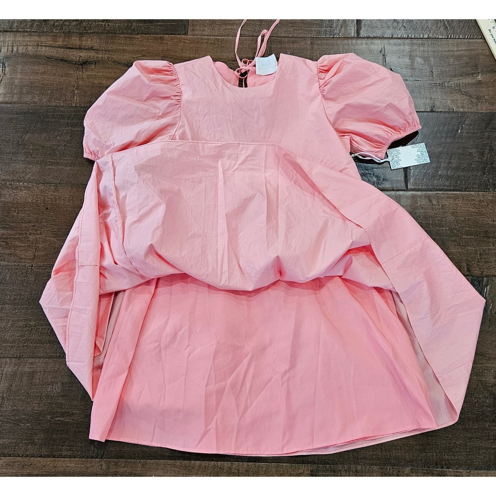 Hyacinth House Pink Puff Sleeve Mini Dress Babydoll Short Sleeve Small NWT - Picture 15 of 15